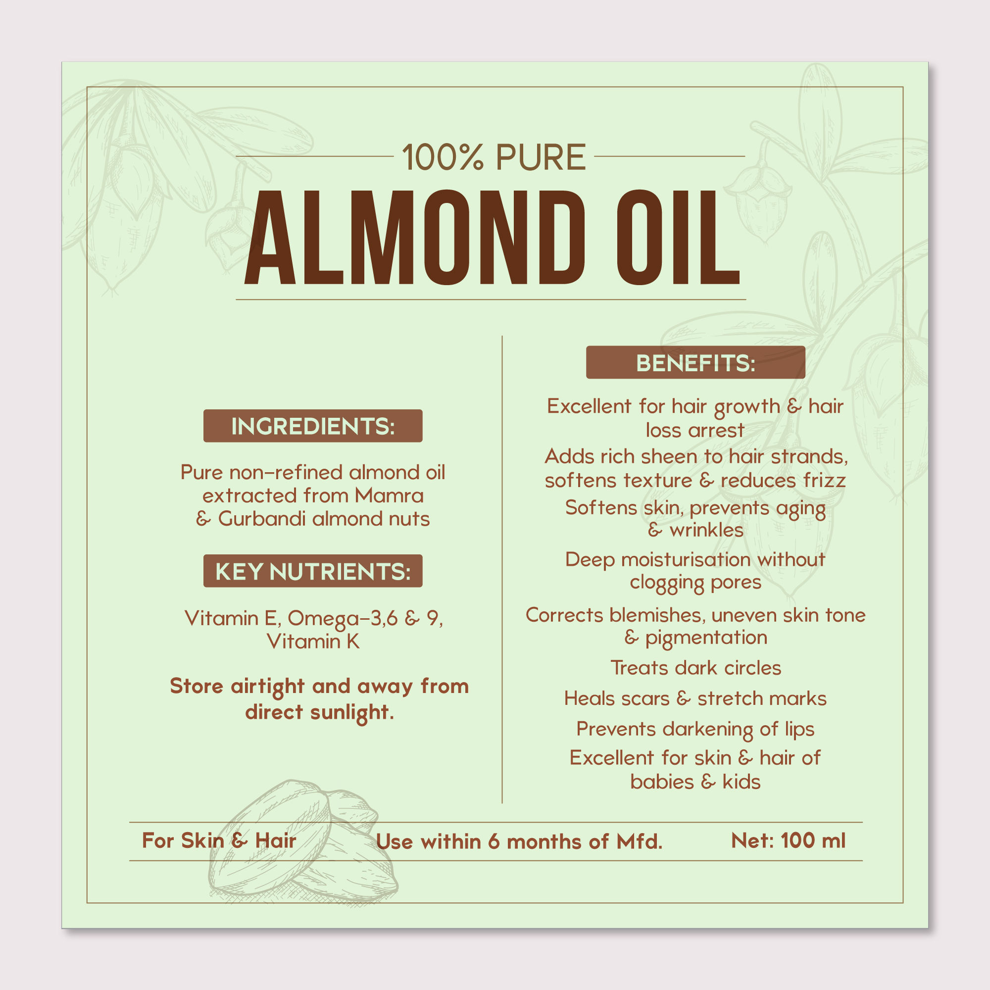 Nat Habit Pure Rogan Badam Almond Oil Buy Nat Habit Pure Rogan Badam Almond Oil Online at Best