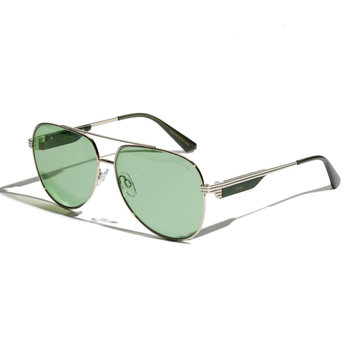 Vintage Diffuse Col 335 Unisex Solid Sunglass - Green (59)