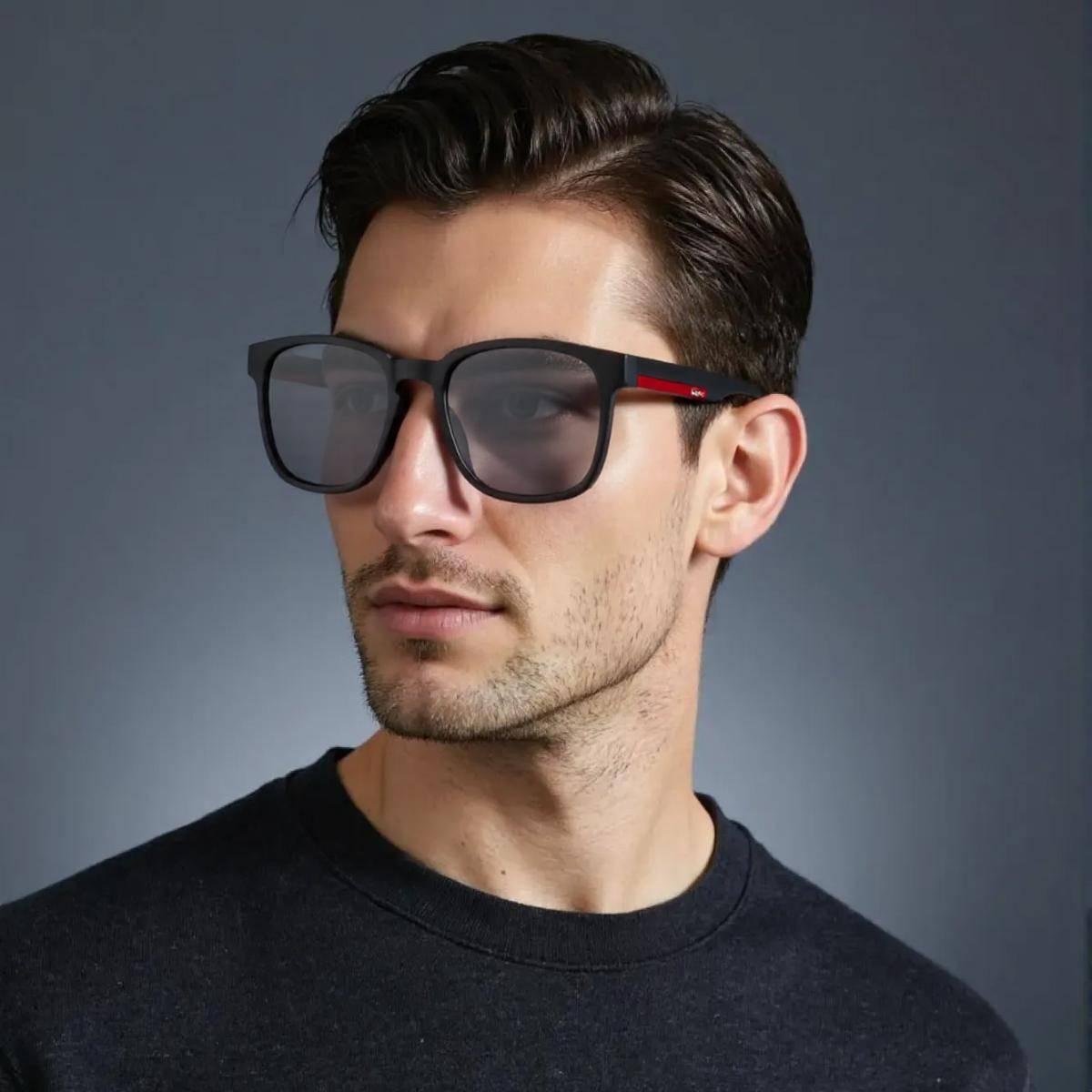 TED SMITH Unisex Black Premium Italian Tr90 Sunglasses with Polarized Lenses