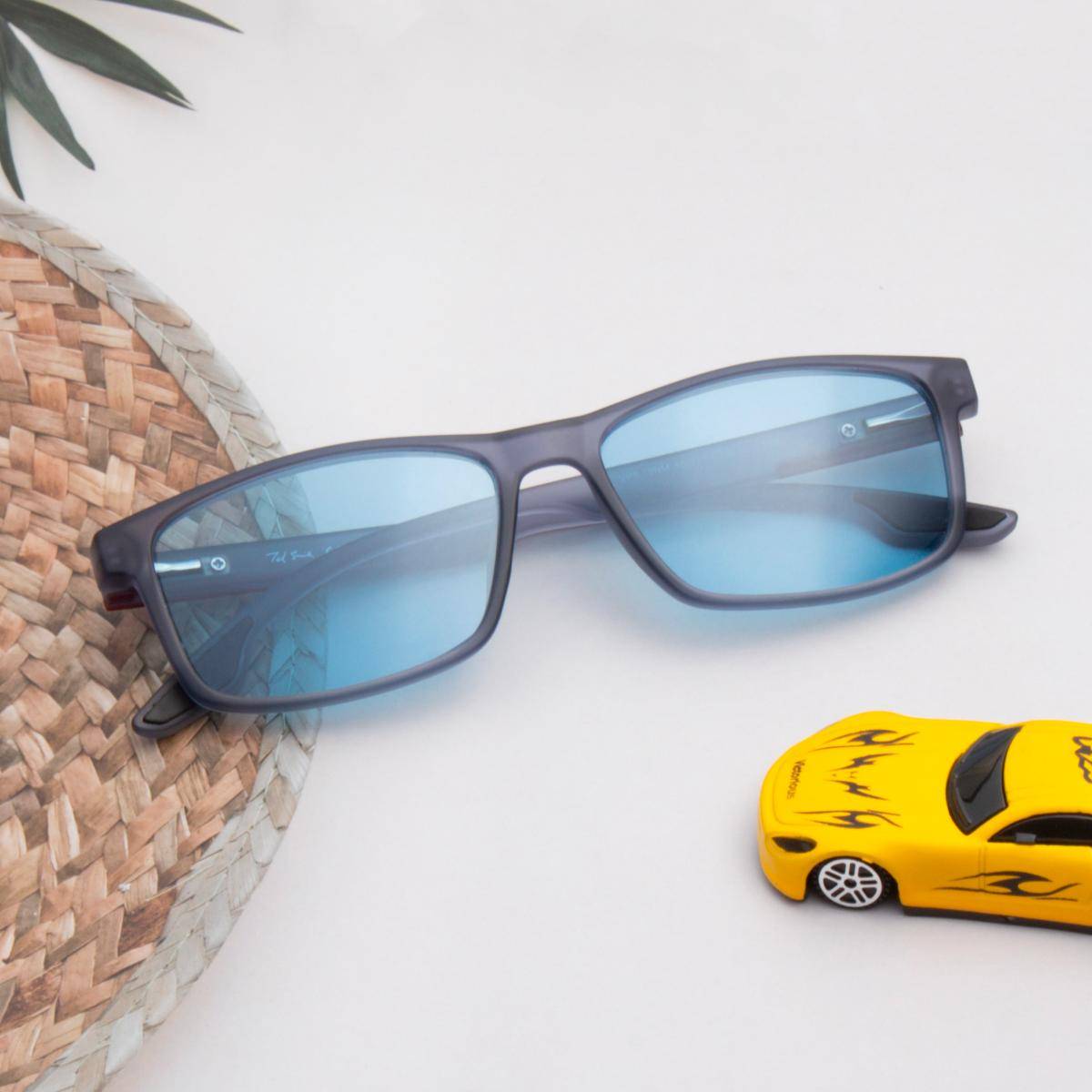 TED SMITH Unisex Blue Premium Italian Tr90 Sunglasses with Polarized Lenses
