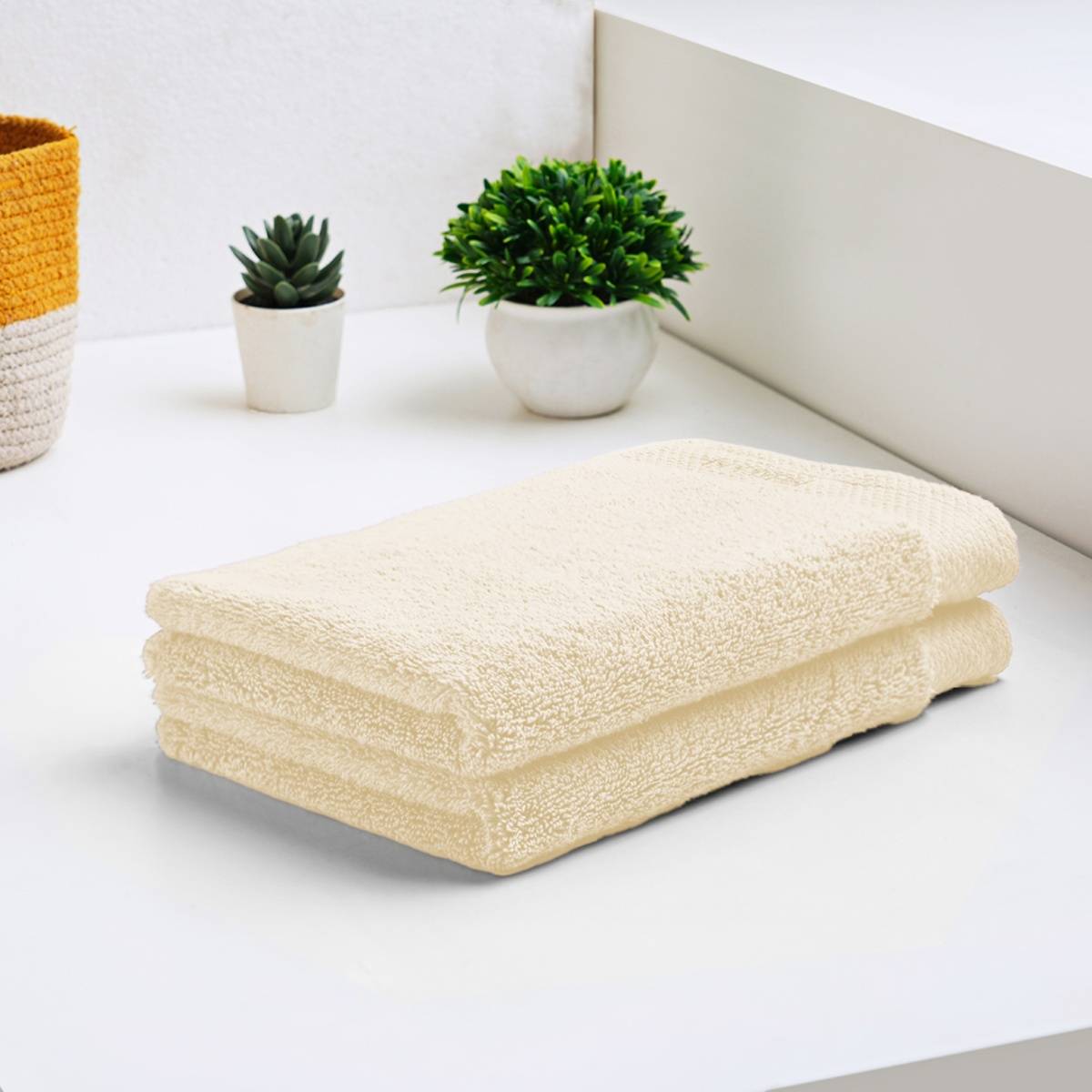 SPACES Luxury Egyptian Cotton Hand Towel-Pearled Ivory (M)