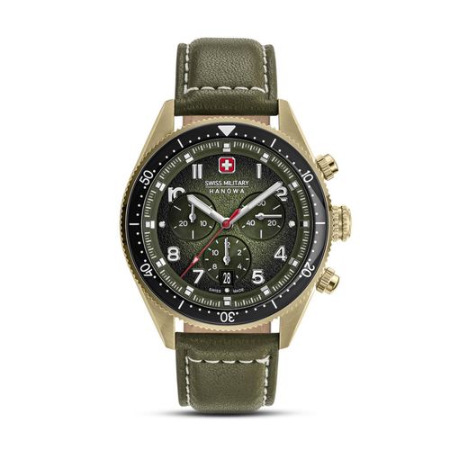 Swiss Military Hanowa GREYHOUND CHRONO Green Dial Chronograph Watch  SMWGC0003850 (M)