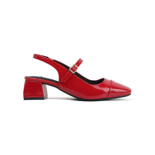 Buy ELLE Women Red Solid Block Heels Slingback Sandals Online