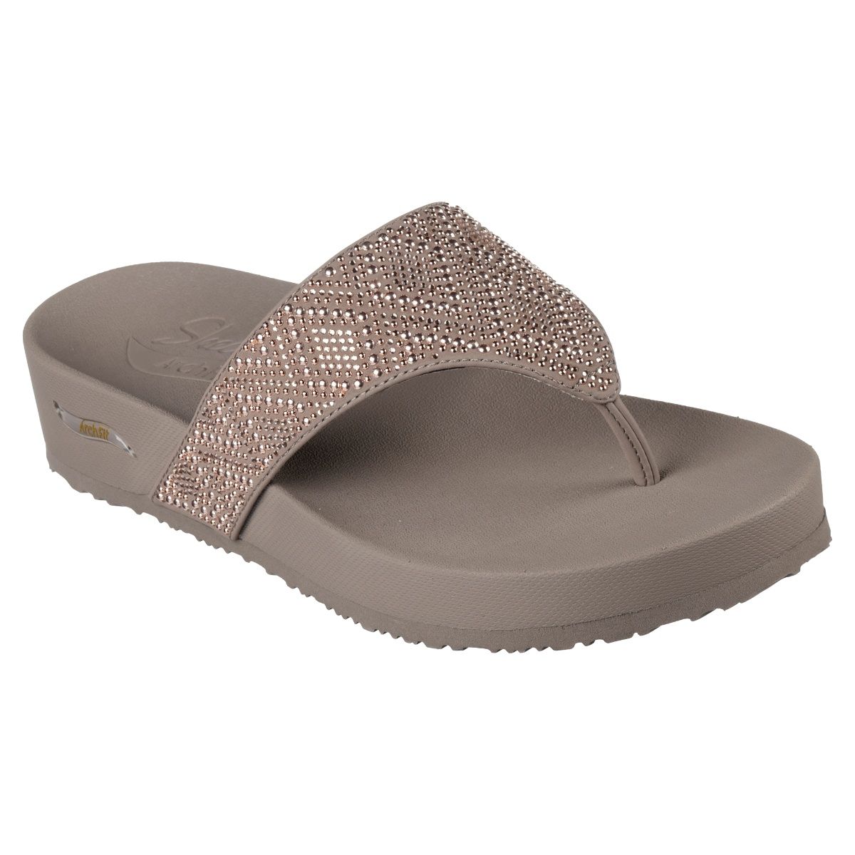 Skechers brown outlet flip flops