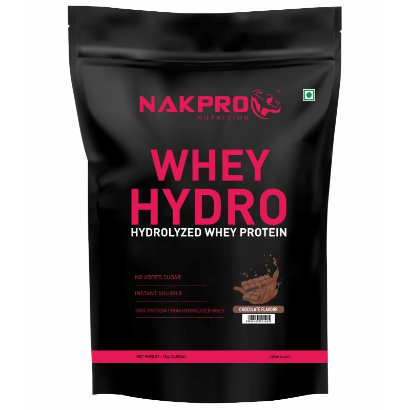 NAKPRO Hydro Whey Protein Hydrolyzed Supplement Powder - Chocolate