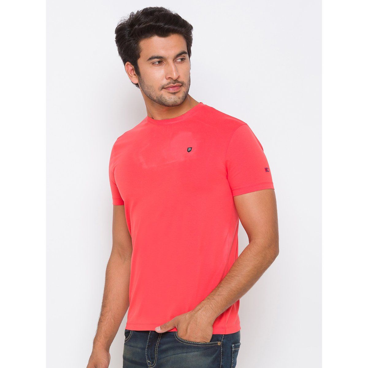 Being Human Men Solid Red T Shirt