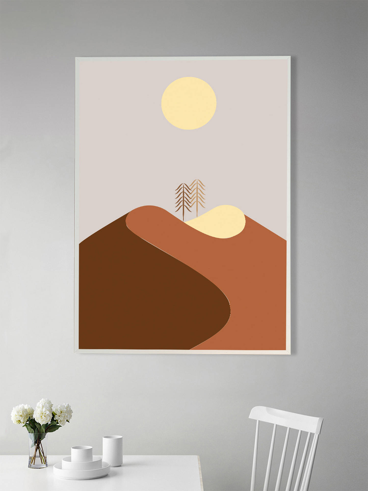 Nestroots Sands Of Time Wall Painting White Floating Frame