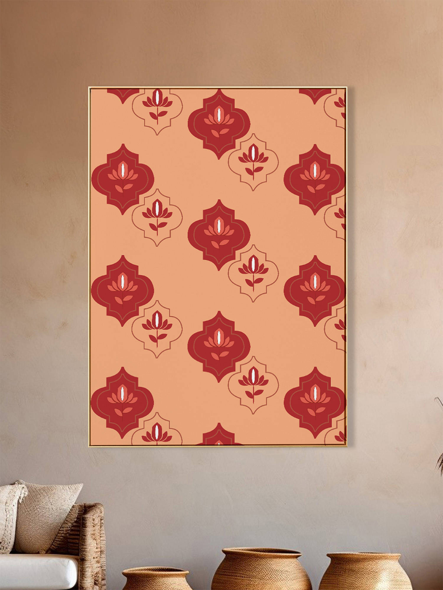 Nestroots Citrus Soiree Motifs Wall Painting Gold Floating Frame