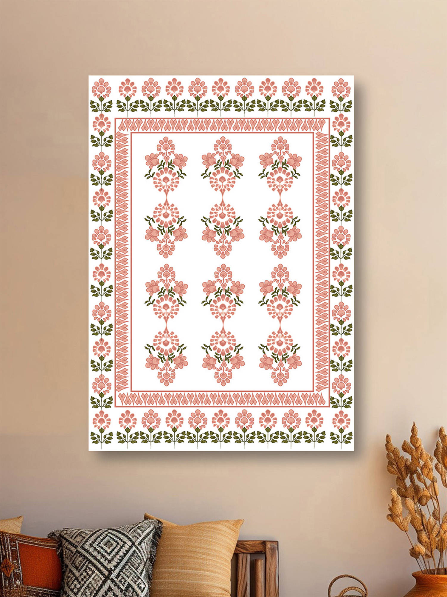 Nestroots A Royal Welcome In Orange Splendor Wall Painting Multi-Color Canvas Stretch