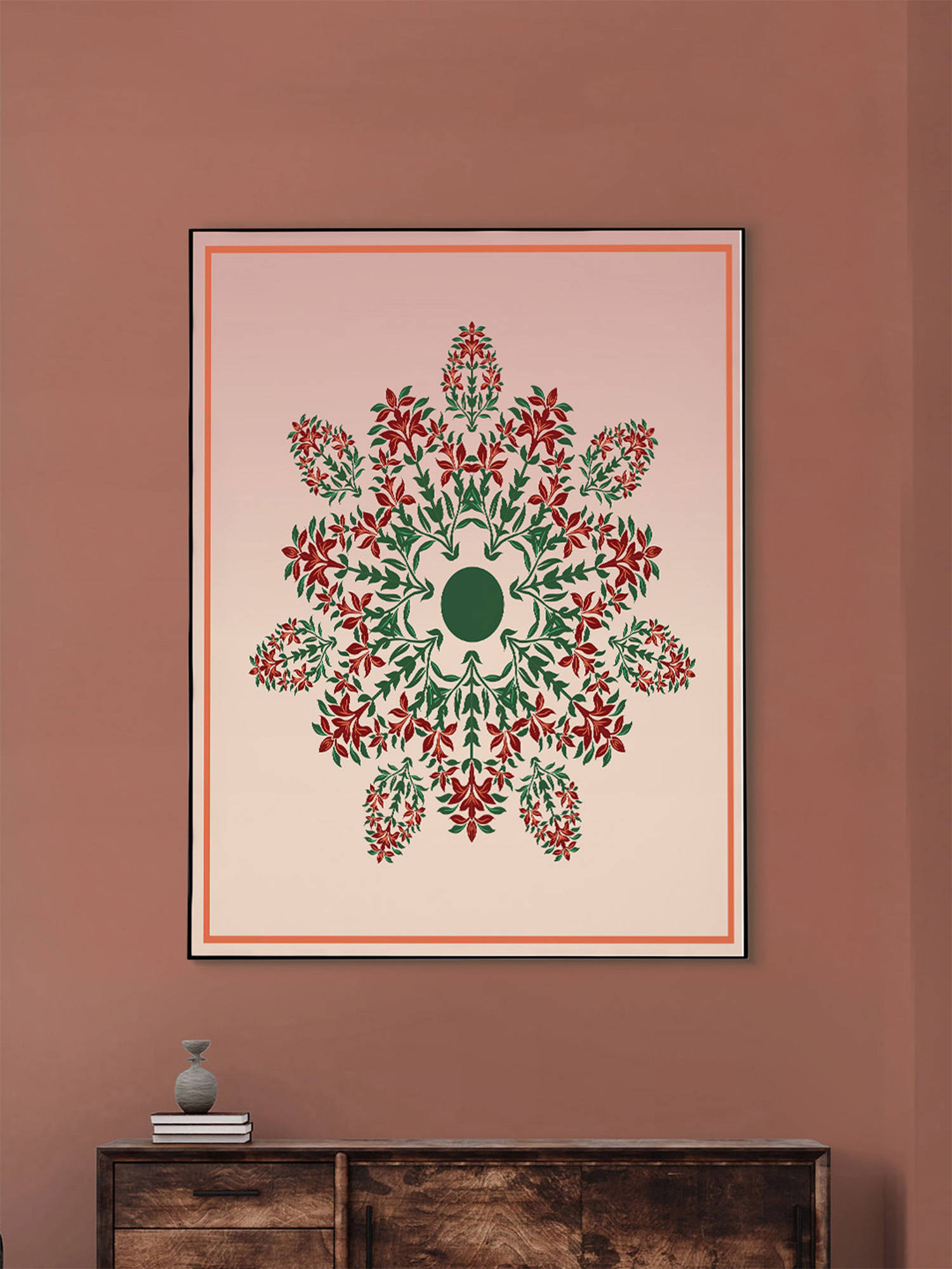 Nestroots Rhythm of the Soul Wall Painting Black Floating Frame