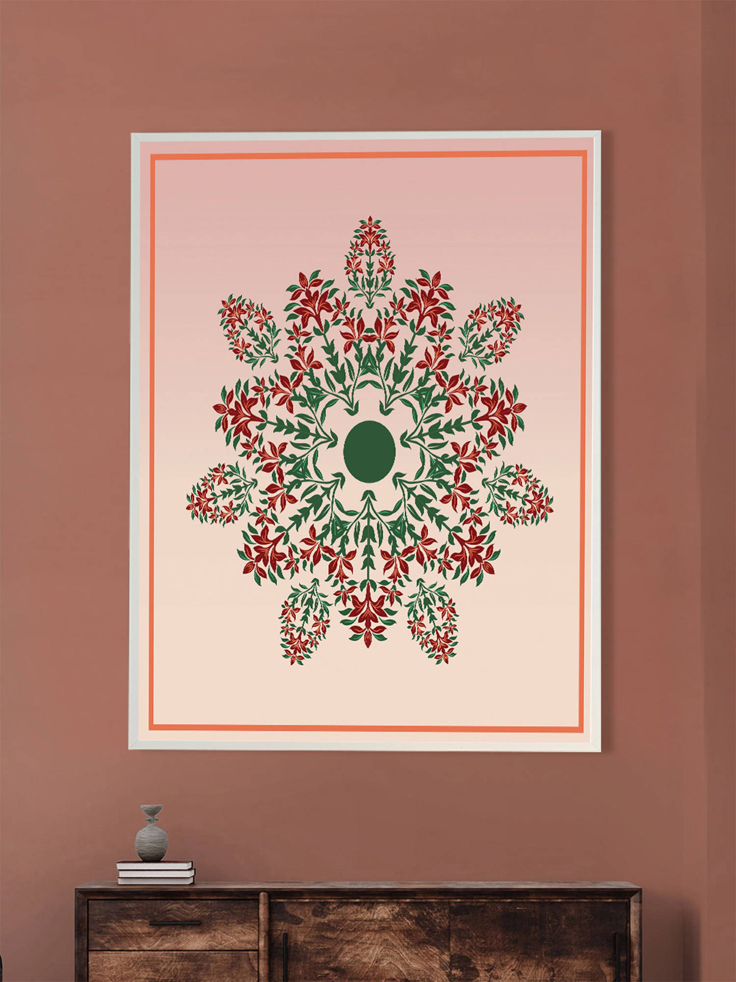 Nestroots Rhythm of the Soul Wall Painting White Floating Frame