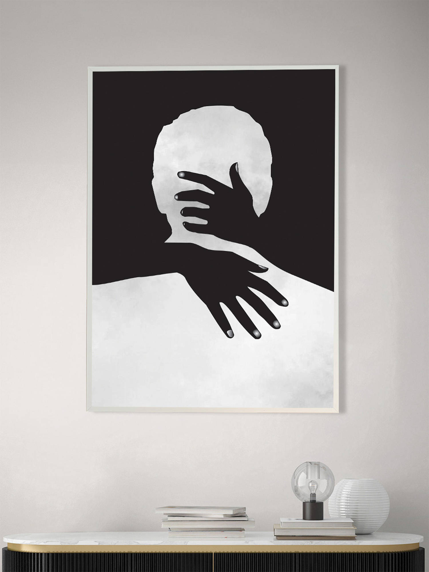 Nestroots Behind the Veil Wall Painting White Floating Frame