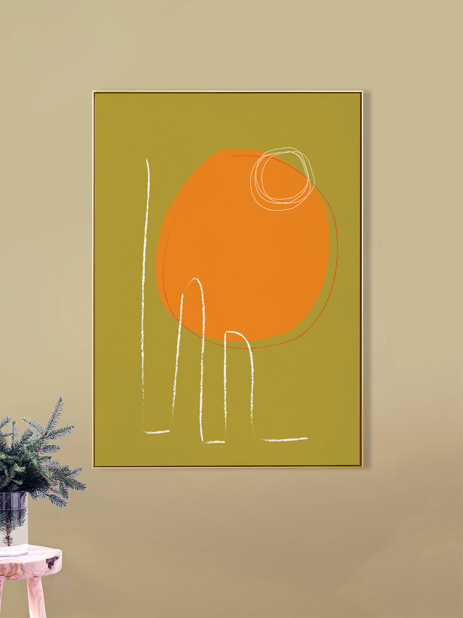 Nestroots Sunset Colors on Canvas Gold Floating Frame