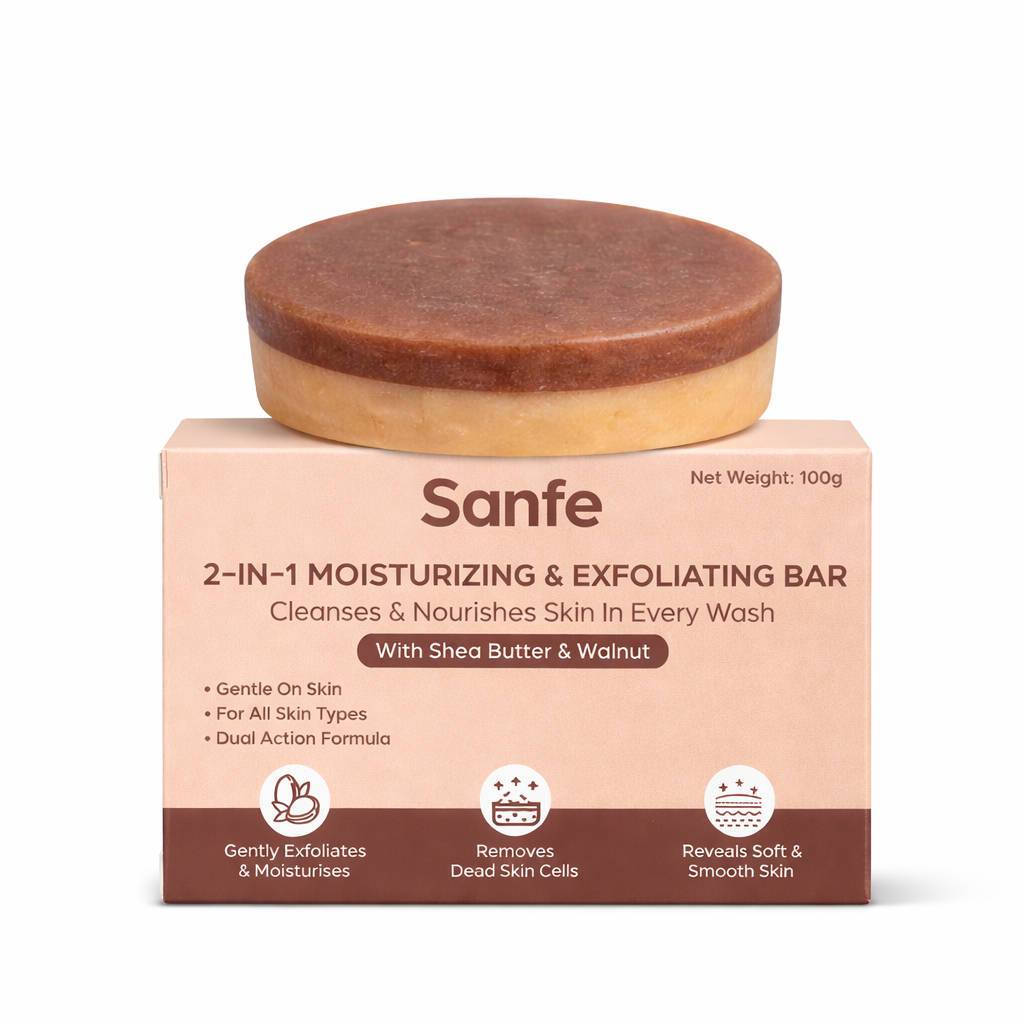 Sanfe 2-In-1 Moisturising & Exfoliating Soap