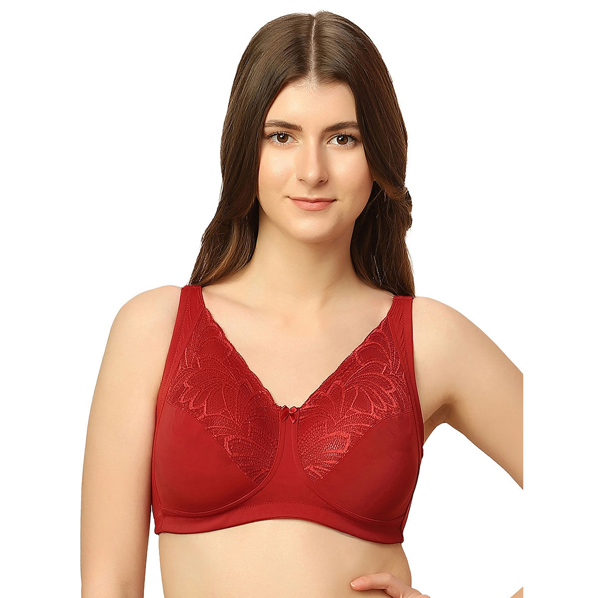  Womens Balconette Bra Plus Size Full Coverage Tshirt Seamless  Underwire Bras Back Smoothing Red Revelry 44C