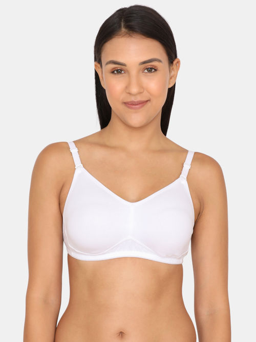 Buy Zivame Double Layered Wirefree Transparent Back Bra - White Online