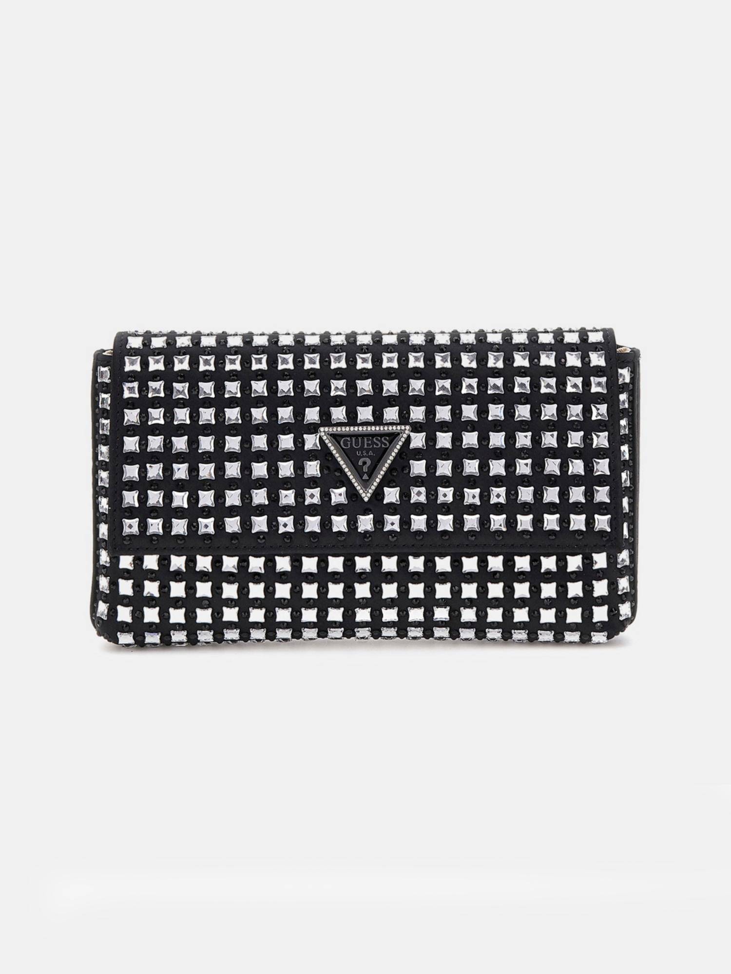 Guess Black Embellished Zalina Flap Clutch