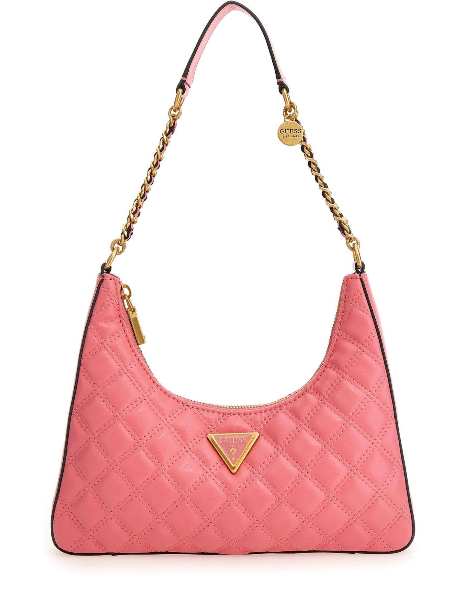 Guess Watermelon Quilted Gully Top Zip Handbag