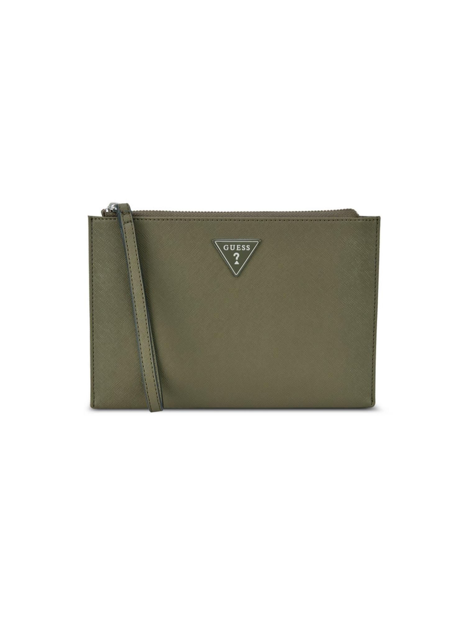 Buy Guess Olive Solid Viviette Wristlet Card Case Online