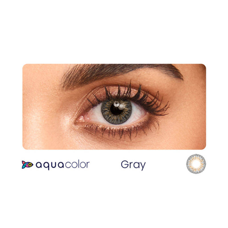 Buy Aquacolor Monthly Disposable Premium Color Contact Lenses -Gray (-1 ...