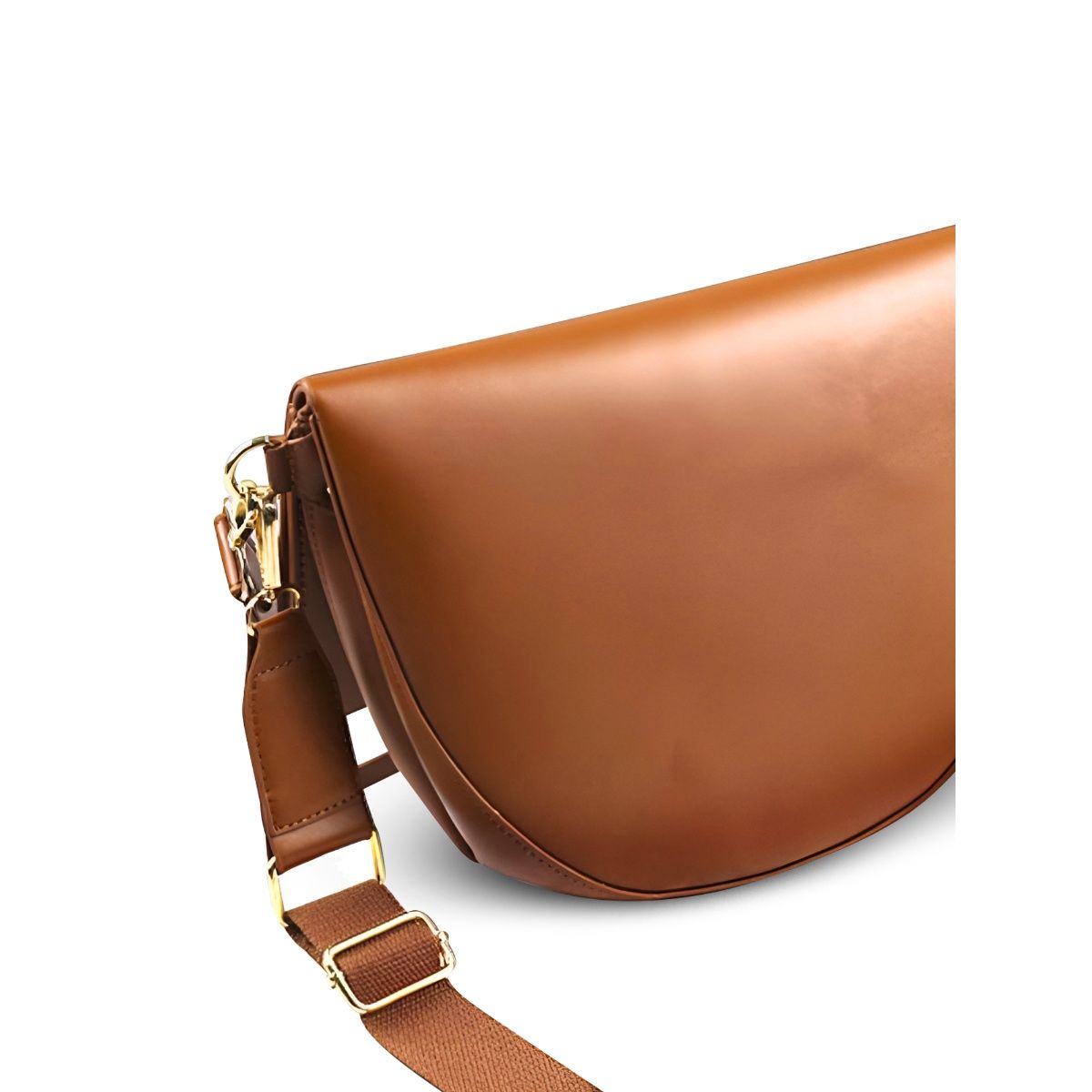 Buy Inkmilan Brown Vintage Wide Strap Saddle Sling Bag Online