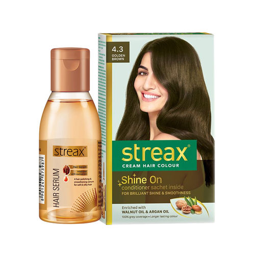 Streax Hair Colour - Golden Brown + Hair Serum: Buy Streax Hair Colour -  Golden Brown + Hair Serum Online at Best Price in India | Nykaa