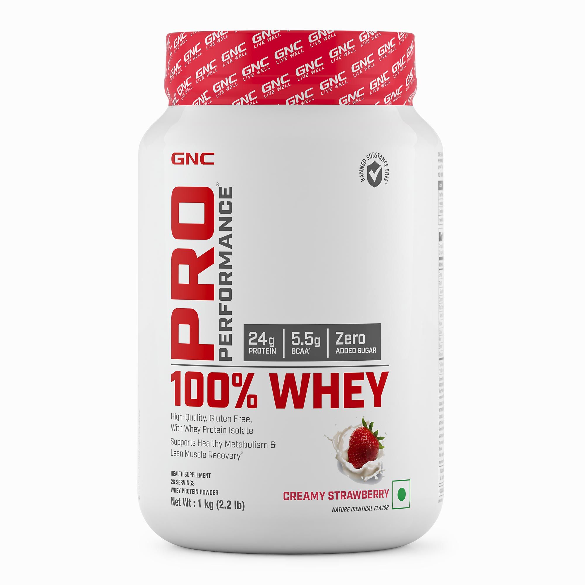 GNC Pro Performance 100 Whey Protein 2.2 lbs (Creamy Strawberry