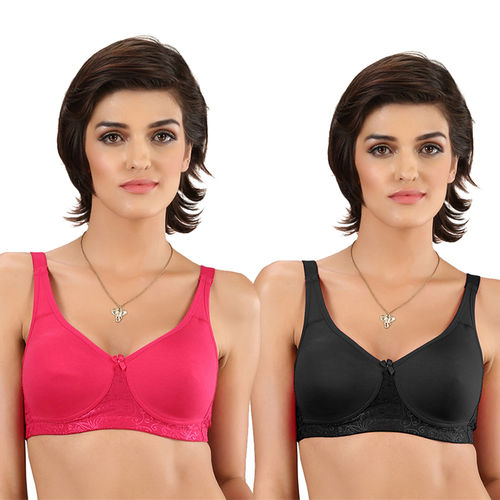 Buy Groversons Paris Beauty Plus Size Non-Padded Bra- Pack of 2 Erika -  Multi-Color (36D) Online