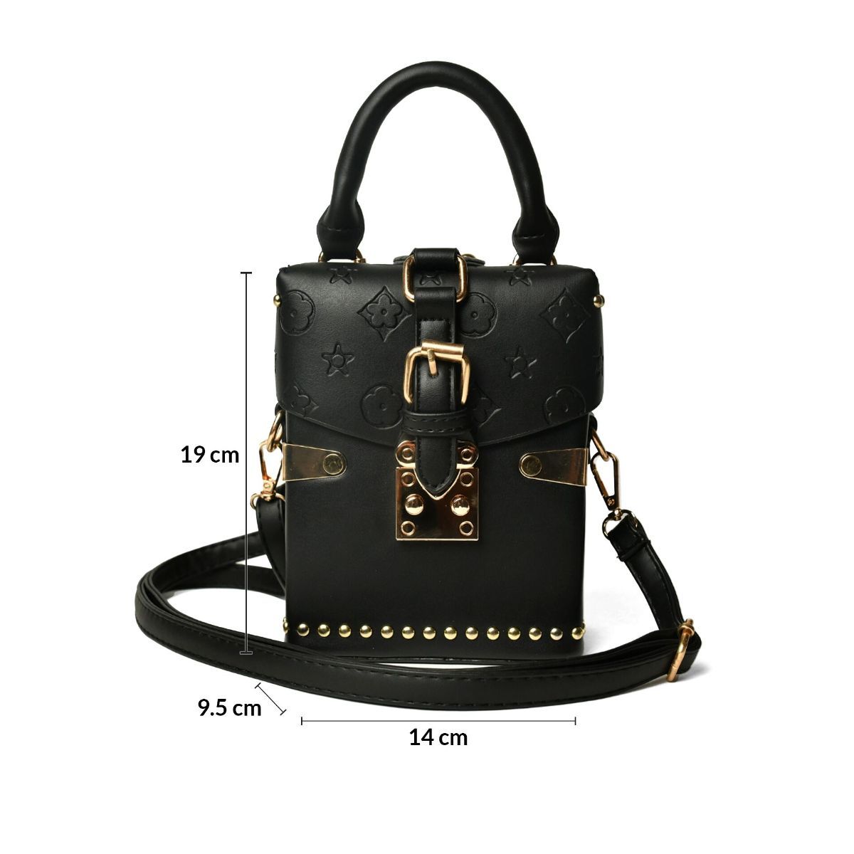 Black rivet crossbody bag hot sale