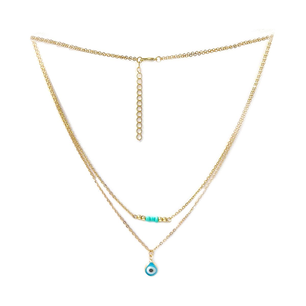 Ayesha Evil Eye Mini Pendant Beaded GoldToned Dainty Layered Necklace Buy Ayesha Evil Eye Mini