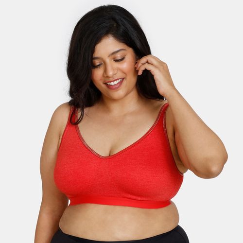 Buy Zivame Happy Holly Days Double Layered Non Wired Full Coverage Minimiser  Bra - Salsa -Red Online