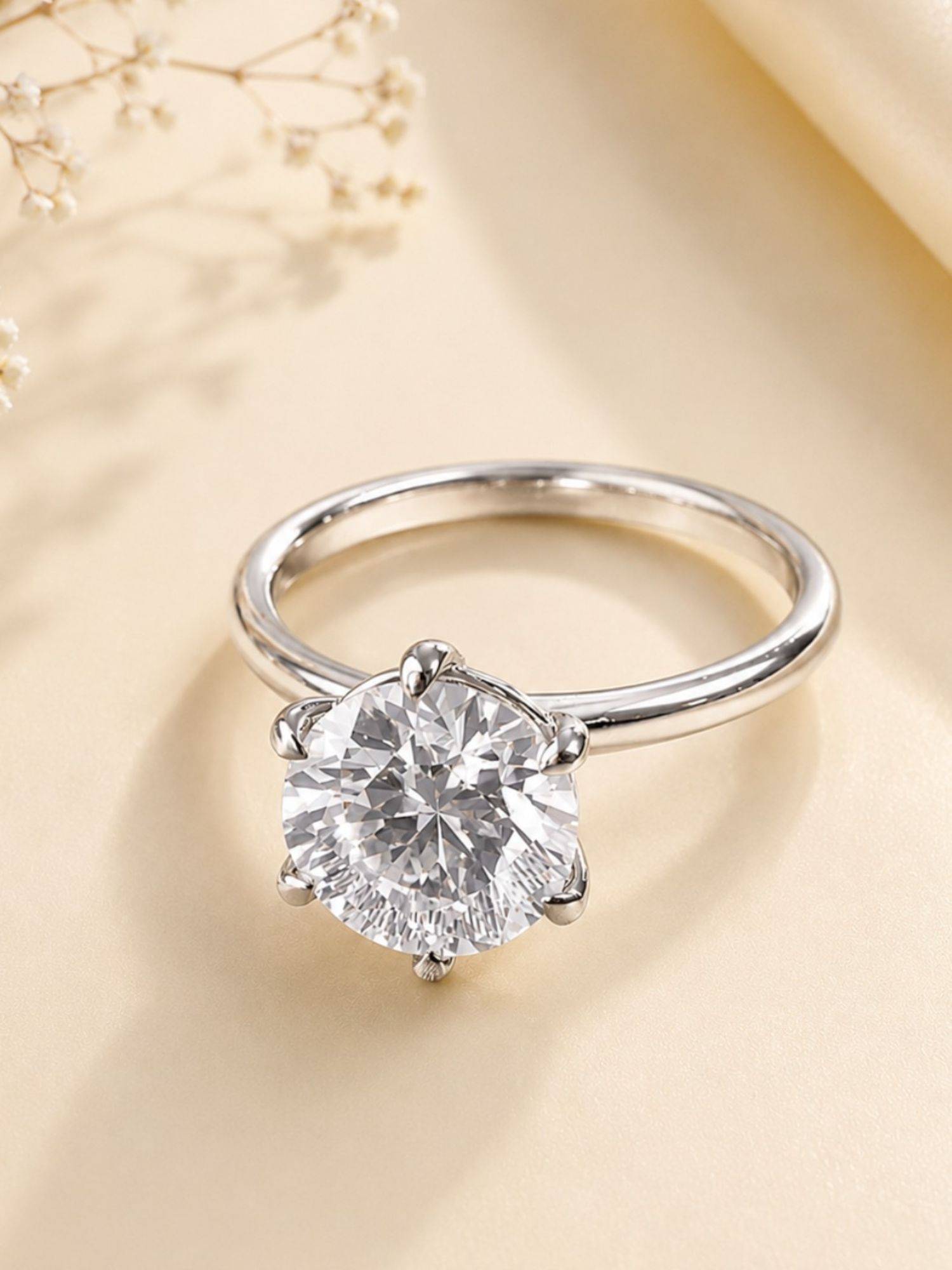 OOMPH Anti Tarnish Solitaire Cubic Zirconia Ring
