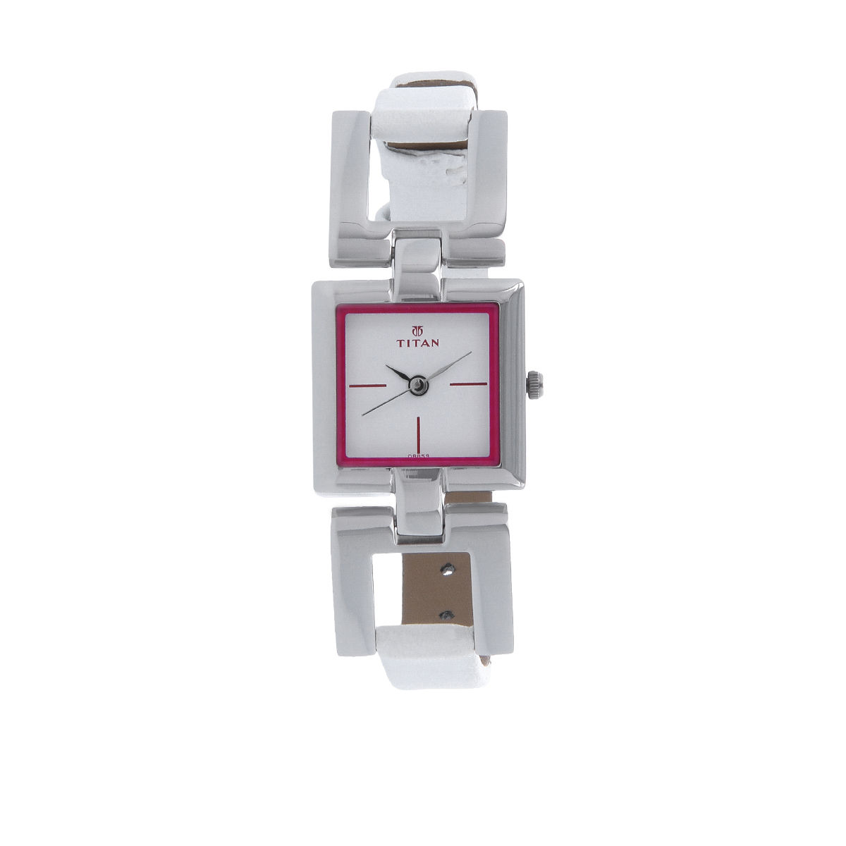 Titan White Dial White Leather Strap Watch Buy Titan White Dial White