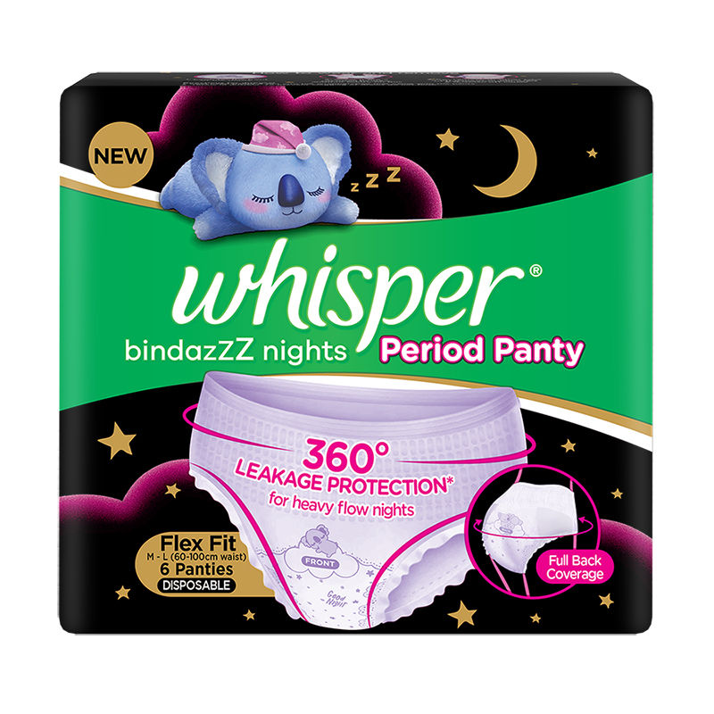 Whisper Bindazzz Nights Period Panties, Pack Of 6 Pants