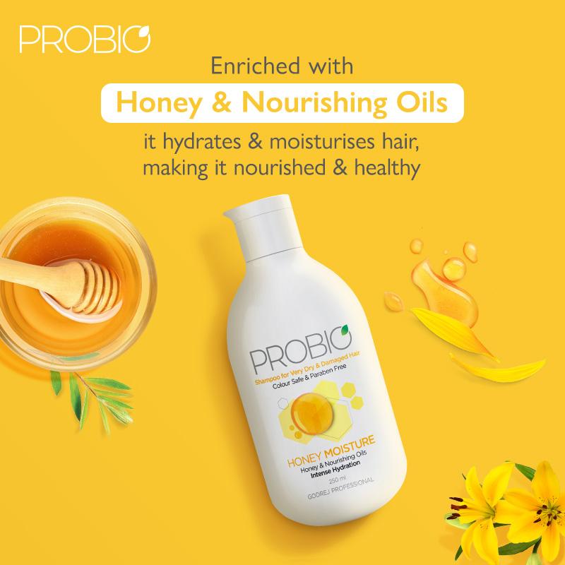 Buy Godrej Professional Probio Honey Moisture Shampoo, Mask & Spray Conditioner Combo Online