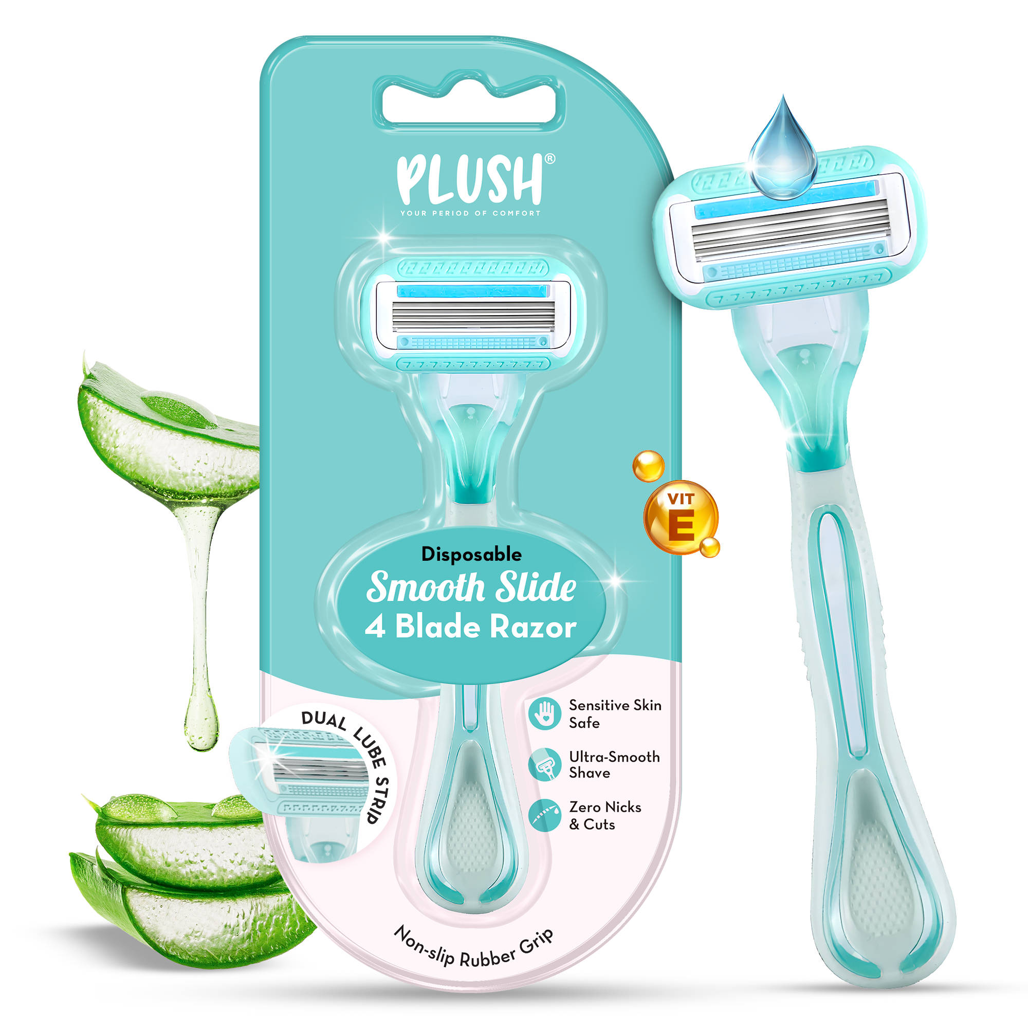 Plush 4 Blade Body Razor For Sharp & Smooth Shave