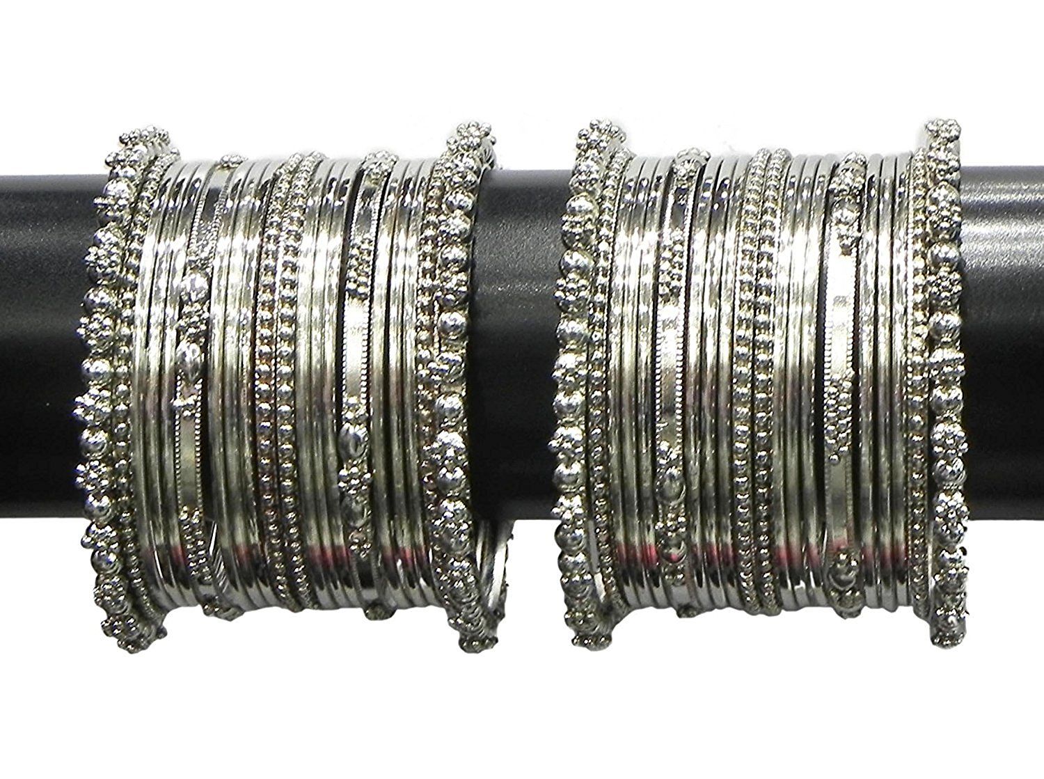 Youbella Jewellery Traditional Silver Plated Oxidized Bracelet Bangles Set:  Buy Youbella Jewellery Traditional Silver Plated Oxidized Bracelet Bangles  Set Online at Best Price in India Nykaa