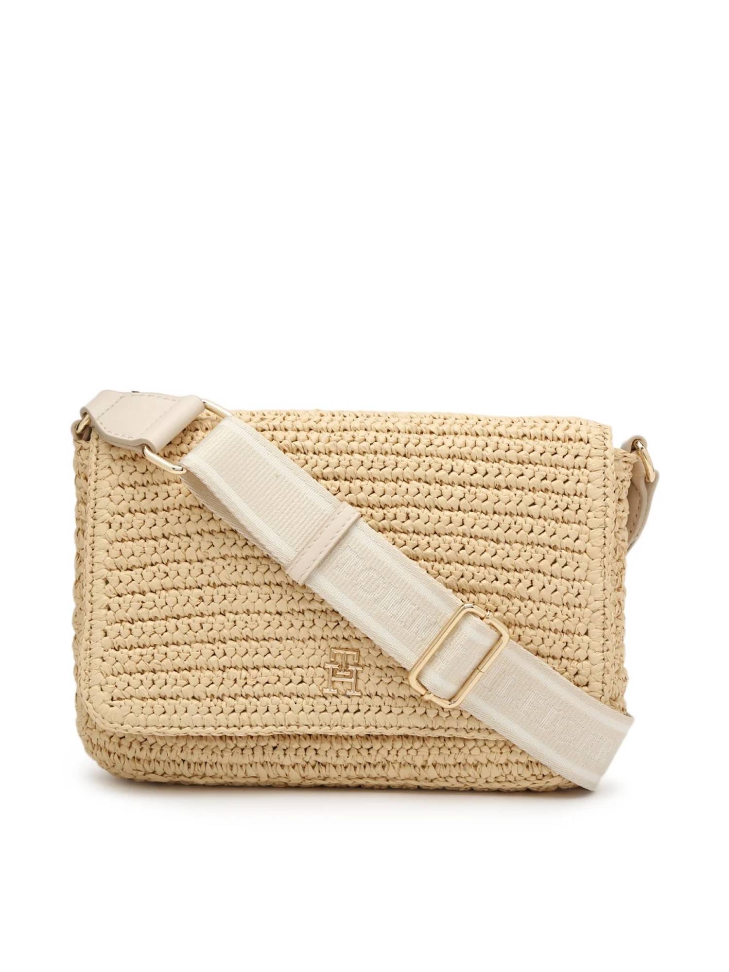 Tommy Hilfiger Crochet Beige Polypropylene Sling Bag