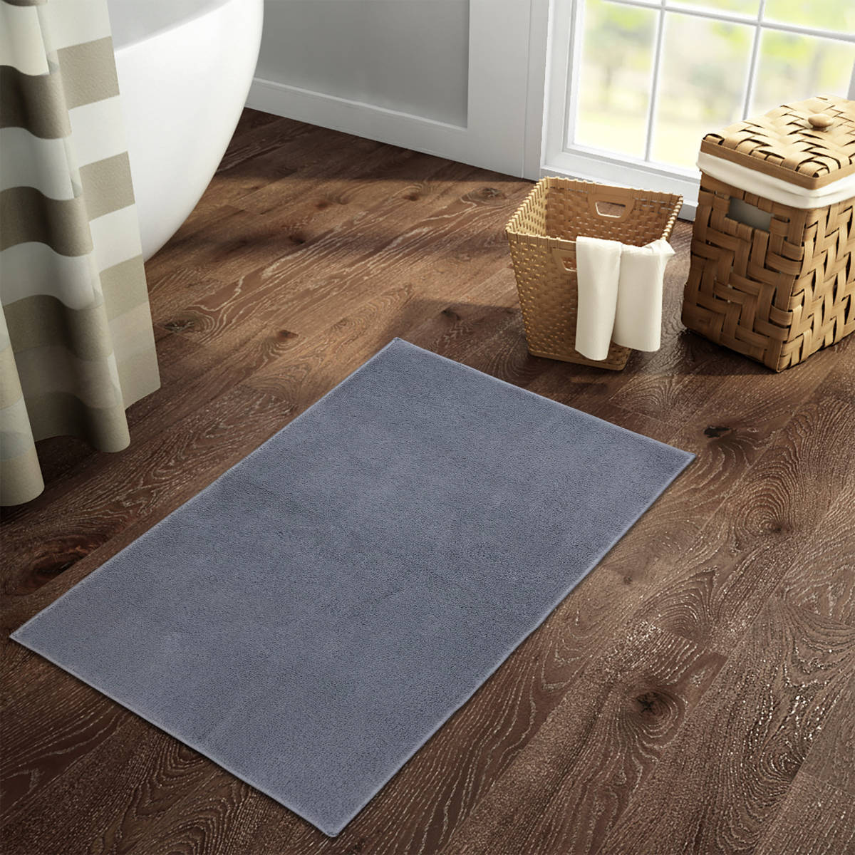 Welspun Drylon 1268 GSM Anti Skid Dark Grey Bath Mat (S)