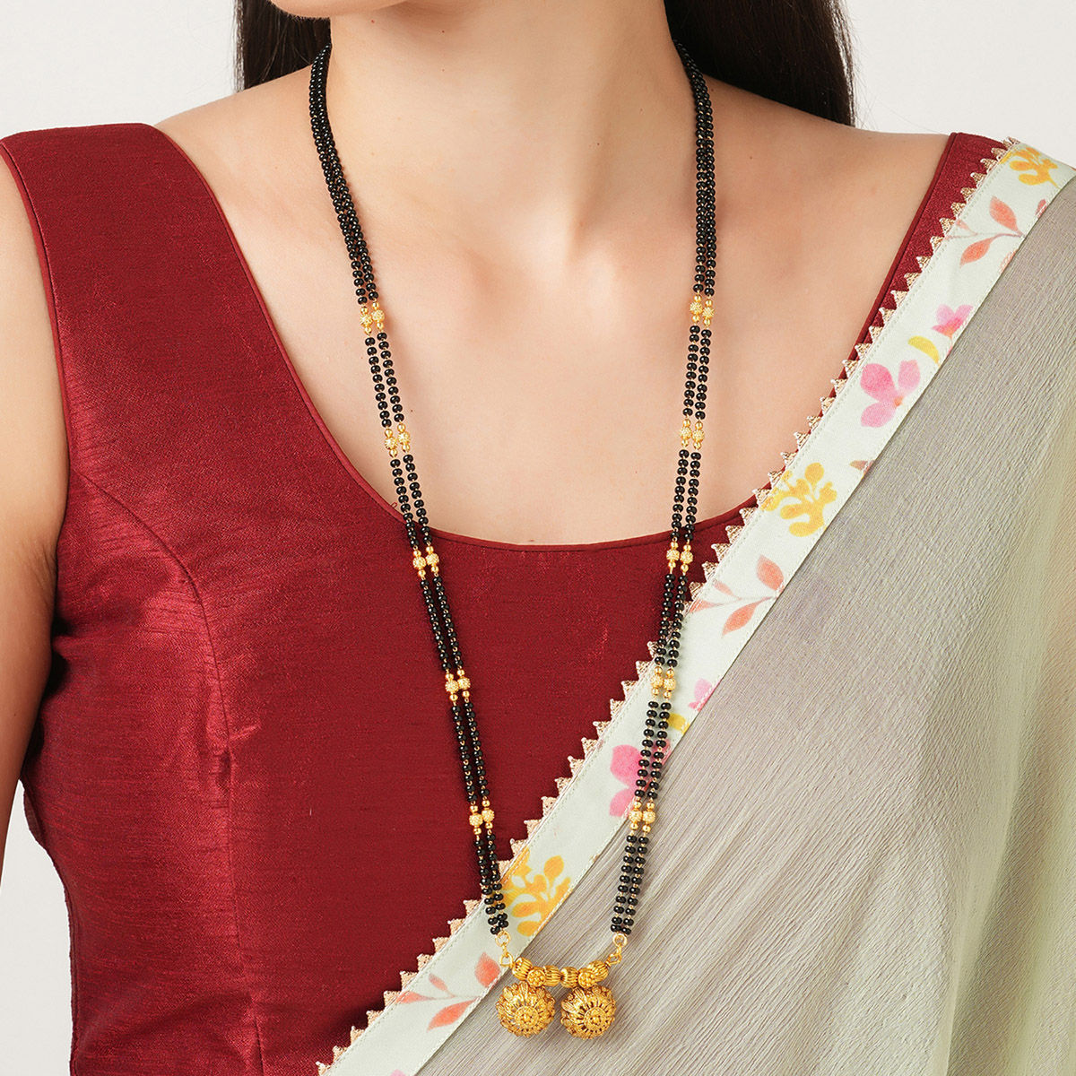Buy Digital Dress Room Long Mangalsutra Big Vati Pendant 2 Line Online