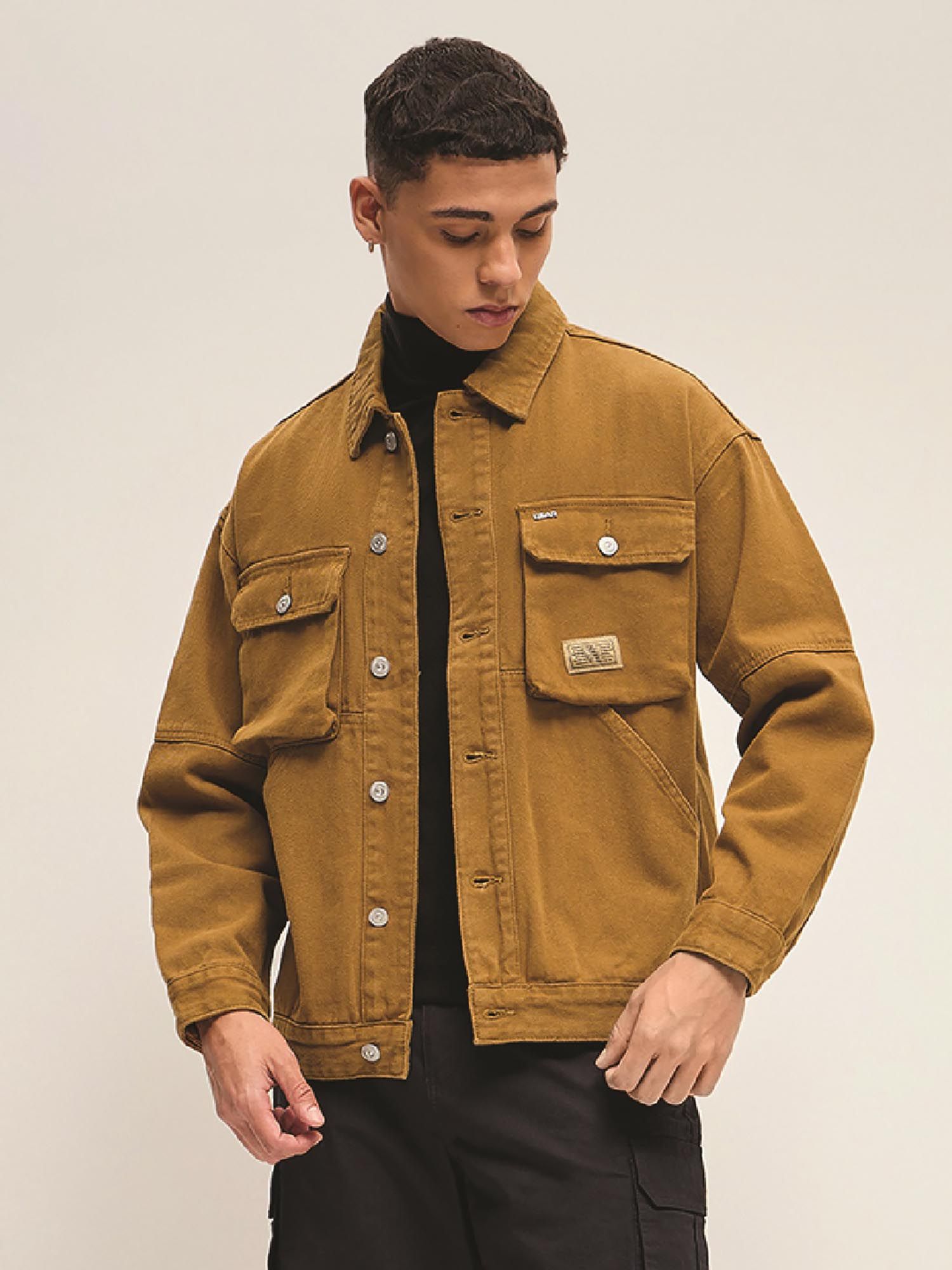 Mustard denim jacket mens shop
