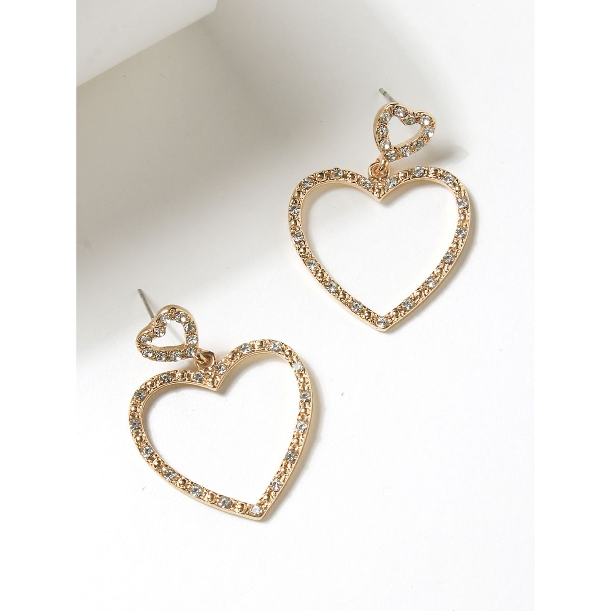 Stylish Gold Plated Heart Studs Earrings Buy OnlineKollam Supreme