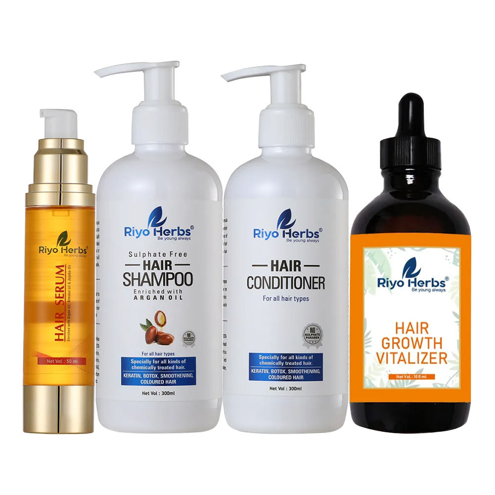 Riyo Herbs Hair Care Combo Pack of 4 Shampoo, Conditioner, Serum