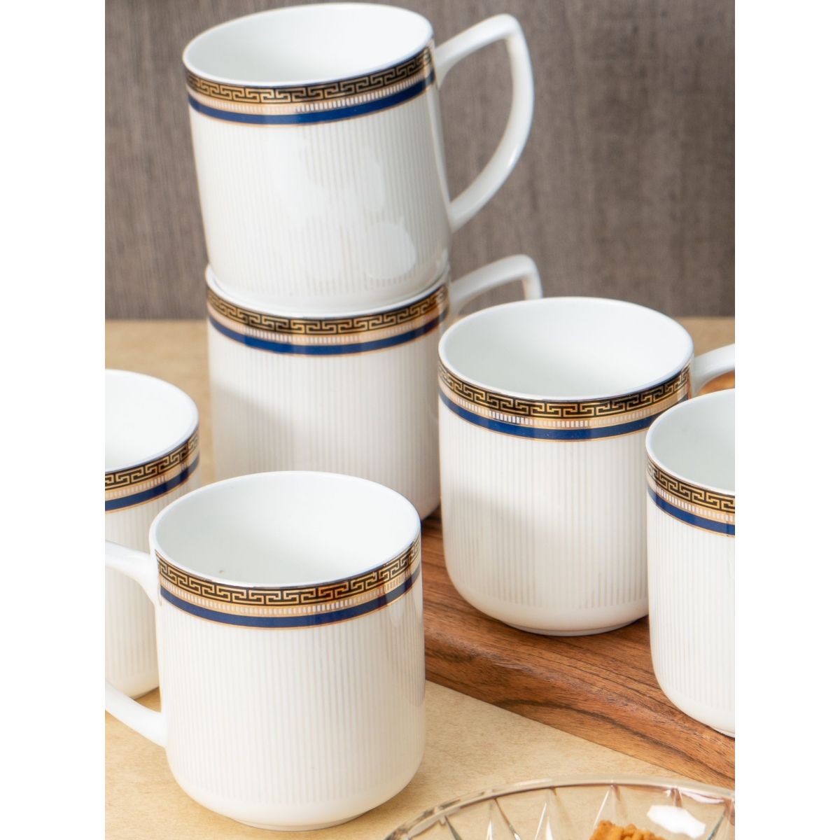 Buy JCPL Fine Ceramic Jiva Tea, Coffee Cup Set Of 6 180 Ml Each Online