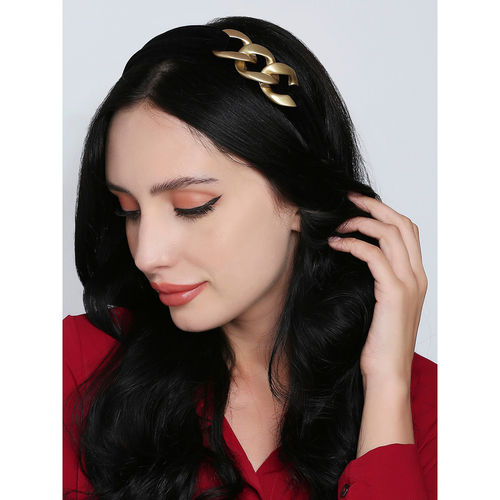 OOMPH Black Fabric Gold Link Chain Broad Hair Band: Buy OOMPH Black Fabric  Gold Link Chain Broad Hair Band Online at Best Price in India | Nykaa