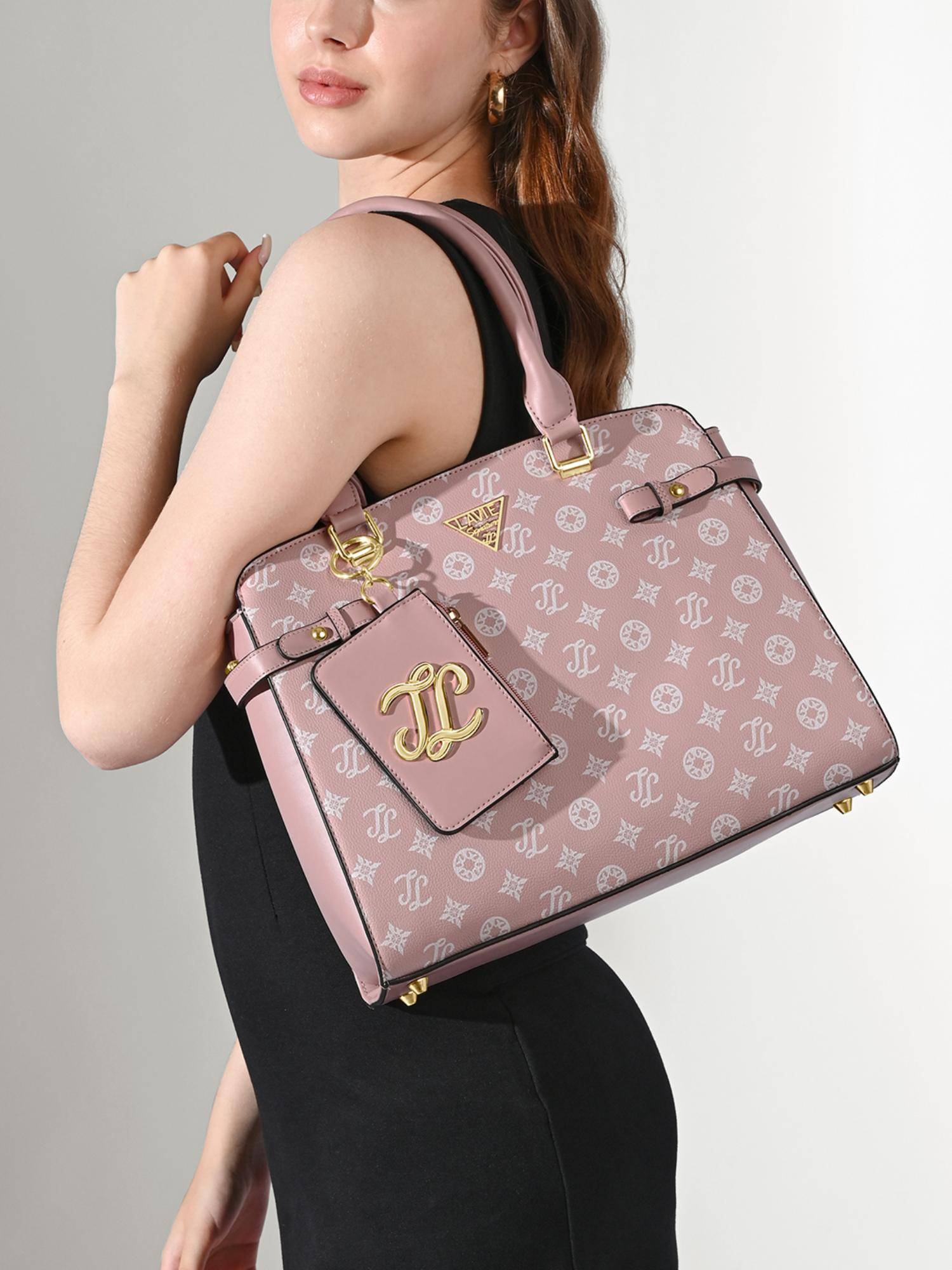Lavie Signature Women's Ls Mono Napa Satchel Handbag (Pink) (M)