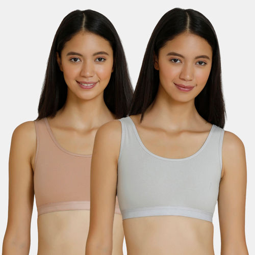 Zivame Girls Double Layered Non Wired Full Coverage Bralette - Love White