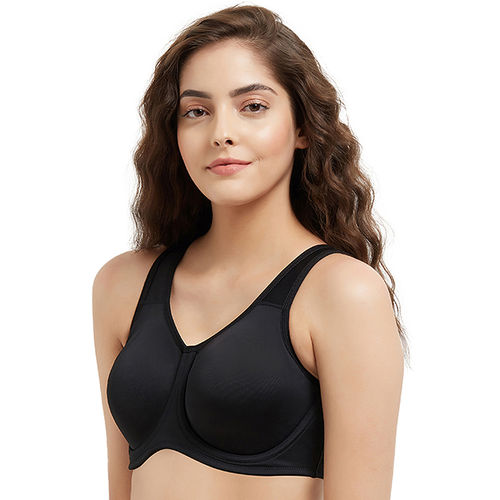 Wacoal Sport Non-Padded Wired Full Coverage Full Support High Intensity  Sports Bra - Black (34F)