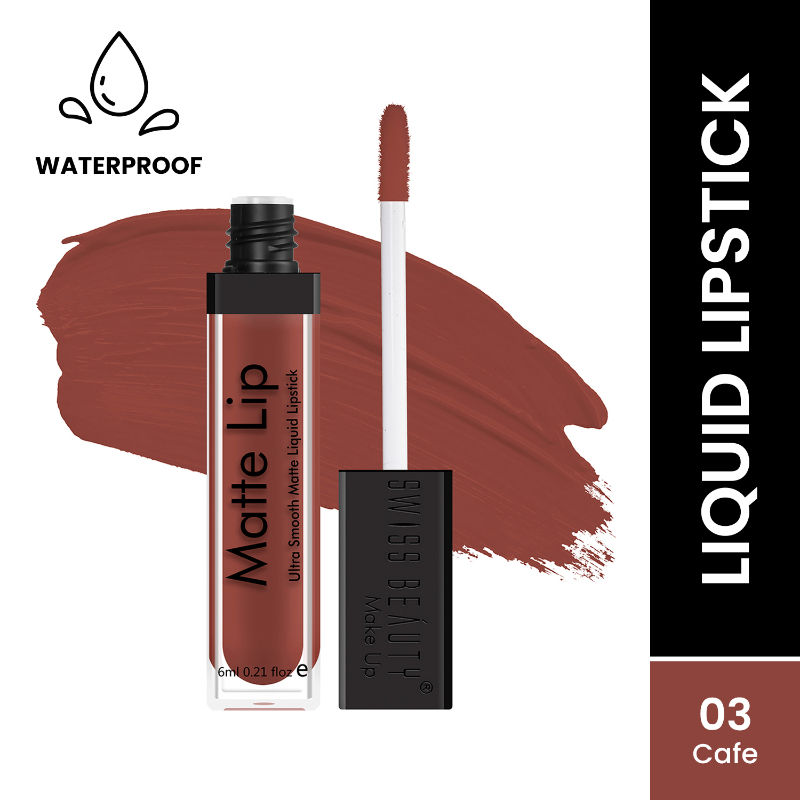 Swiss Beauty Matte Lip Ultra Smooth Matte Liquid Lipstick - 3 Cafe