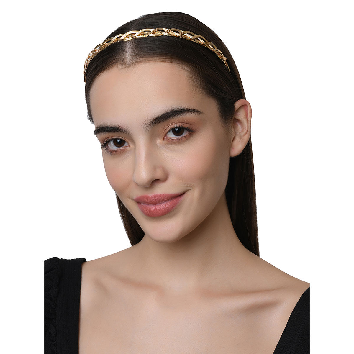 Buy Accessorize London Women's Gold Open Plait Alice Hair Band Online